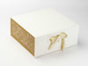 Gold Snowflakes FAB Sides® Featured on Ivory XL Deep Gift Box with Gold Sparkle Double Ribbon