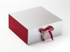 Beauty Ribbon Featured with Claret FAB Sides® Decorative Side Panels Featured on Silver Gift Box