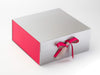 Hot Pink Ribbon with Hot Pink FAB Sides® Featured on Silver Gift Box
