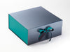 Jade Green FAB Sides® Featured on Pewter XL Deep Gift Box with Jade Double Ribbon