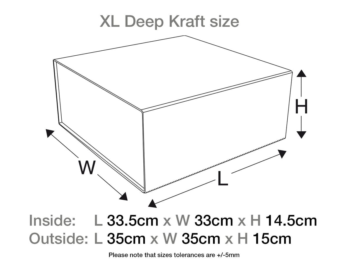 Natural Kraft XL Deep No Magnets Gift Box Assembled Size