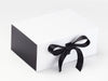 Black Gloss FAB Sides® Featured on White Gift Box with Black Satin Ribbon