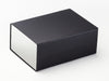 Black A5 Deep Gift Box Featuring Metallic Silver FAB Sides® Decorative Side Panels