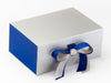 Cobalt FAB Sides® Decorative Side Panels Featured on Silver A5 Deep Gift Box with Cobalt Double Ribbon