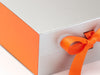 Sample Orange FAB Sides® Featured on Silver Gift Box Russet Orange Ribbon