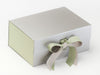 Sage Green FAB Sides® Featured on Silver A5 Deep Gift Box with Spring Moss Double Ribbon