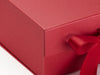 Red Textured FAB Sides® Featured on Red A5 Deep Gift Box with Red Sparkle Double Ribbon Close Up