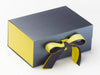 Lemon Yellow Ribbon Featured with Lemon Yellow FAB Sides® on Pewter A5 Deep Gift Box