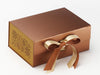 Sample Gold Metallic Sparkle Double Ribbon Featured on Copper A5 Deep Gift Box with Gold Snowflakes FAB Sides®