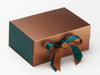 Sample Hunter Green Double Ribbon Featured on Copper A5 Deep Gift Box with Hunter Green FAB Sides®