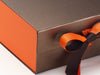 Sample Orange FAB Sides® Featured on Bronze Gift Box Double Russet Orange Ribbon