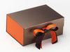 Russet Orange Ribbon Featured with Orange FAB Sides® on Bronze Gift Box
