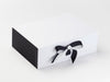 Black Grosgrain Ribbon with Black Matt FAB Sides® Featured on White Gift Box