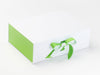 Classic Green FAB Sides® Featured on White A4 Deep Gift Box with Classic Green Ribbon