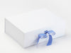 White Gift Box Featuring Iris Double Ribbon Bow