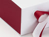 Red Textured FAB Sides® Featured on White  Deep Gift Box with Dark Red Double Ribbon