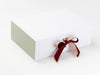 Sherry and Tan Ribbon Featured with Sage Green FAB Sides® on White Gift Box