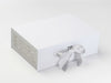 Silver Snowflakes FAB Sides® Featured on White A4 Deep Gift Box with Silver Sparkle Double Ribbon