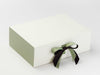 Sage Green FAB Sides® Featured on Ivory 4 Deep Gift Box with Spring Moss and Charcoal Double Ribbon