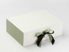 Spring Moss and Charcoal Ribbon with Sage Green FAB Sides® Featured on Ivory Gift Box