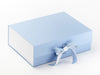 White Matt FAB Sides® Featured on Pale Blue Gift Box with White Double Ribbon