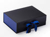 Cobalt Blue Ribbon Featured with Cobalt Blue FAB Sides® on Black Gift Box