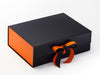 Russet Orange Ribbon Featured with Orange FAB Sides® on Black Gift Box