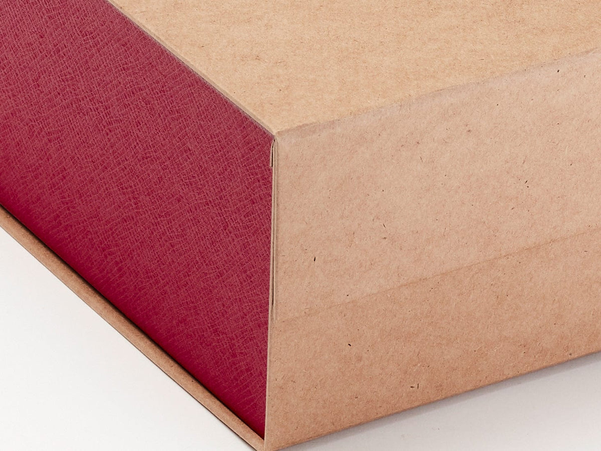 Red Textured FAB Sides® on Natural Kraft A4 Deep Close Up