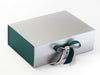 Hunter Green Double Ribbon Featured on Silver A4 Deep Gift Box with Hunter Green FAB Sides®