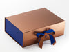 Cobalt Blue Ribbon Featured with Cobalt Blue FAB Sides® on Copper Gift Box