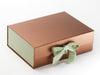 Seafoam Green and Spring Moss Double Ribbon with Sage Green FAB Sides® Featured on Copper Gift Box