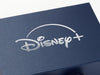 Navy Blue Gift Box with Custom Silver Foil Disney + Logo to Lid