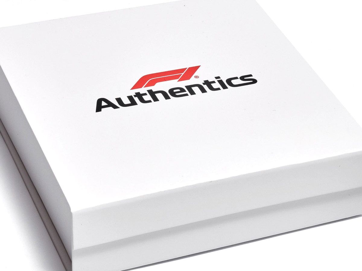 Red and Black F1 Authentics logo Printed on White Medium Gift Boxes No Ribbon