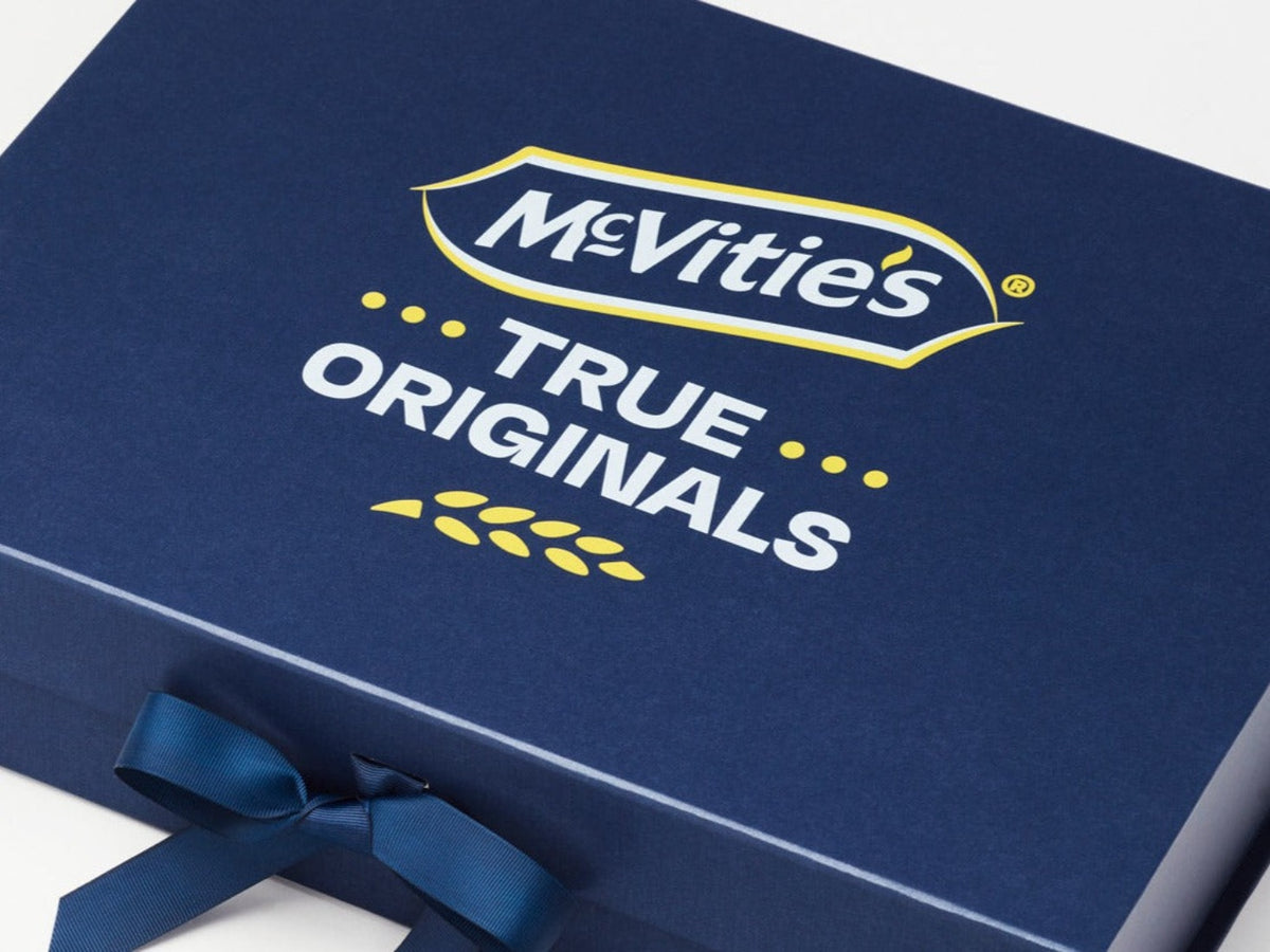 Custom 2 colour print onto Navy Gift Box
