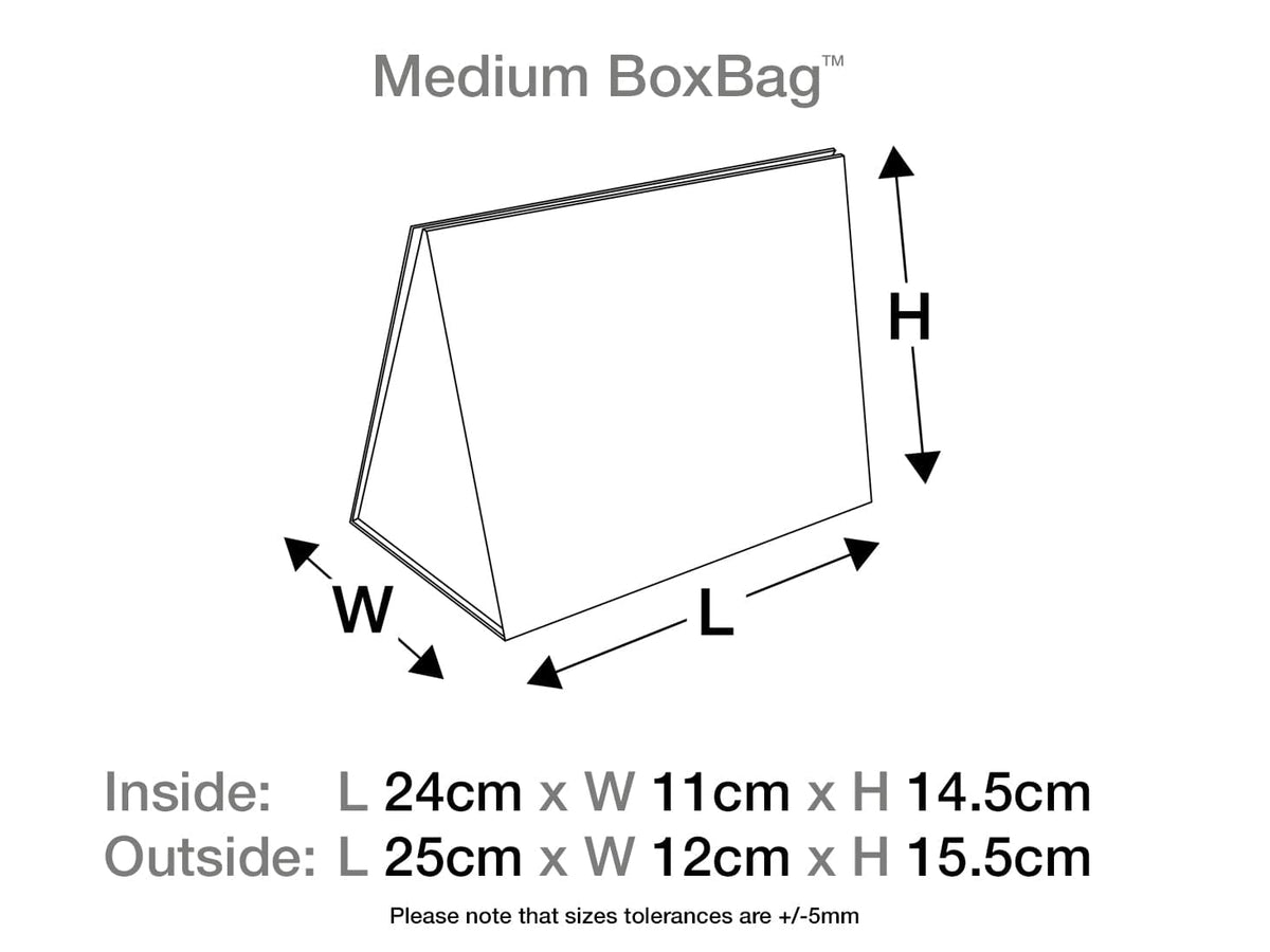 Sample Medium Navy Blue BoxBag® Assembled Size