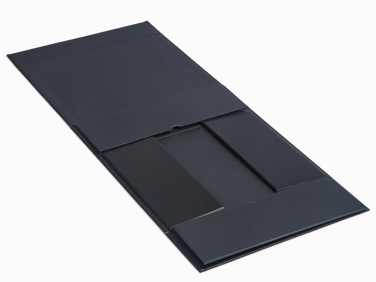 Black Faux Leather A4 Deep Gift Box Supplied Flat