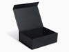 Black Faux Leather A4 Deep Gift Box Assembled with Lid Open