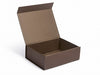 Sample Dark Brown Faux Leather A4 Deep Gift Box Assembled with Lid Open