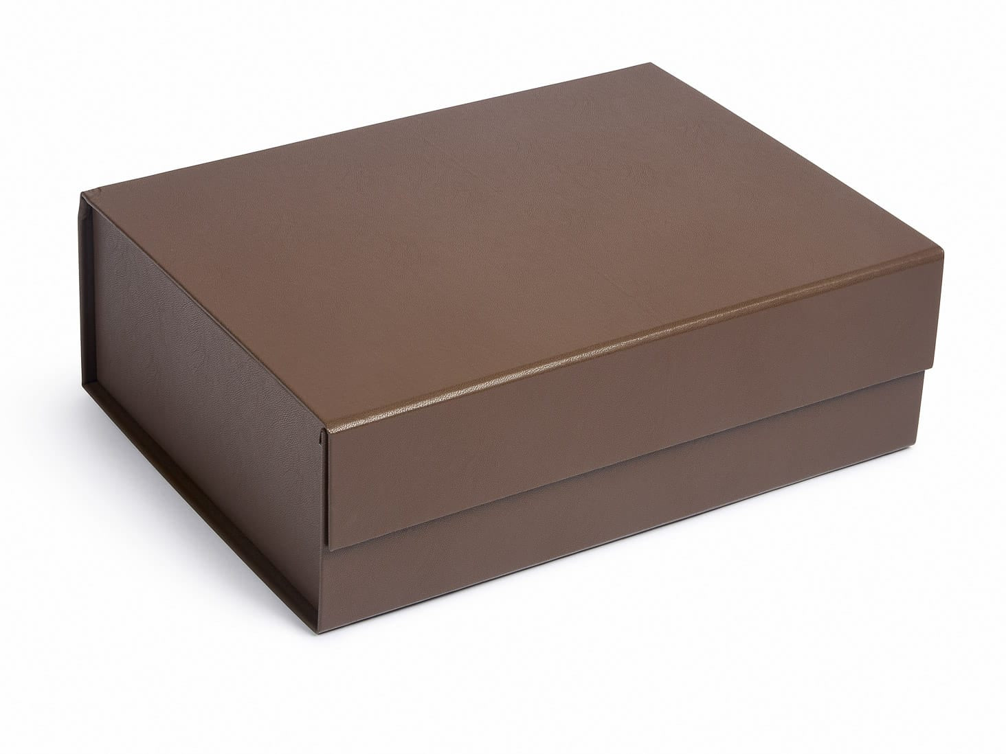 Dark Brown Faux Leather Gift Box Assembled