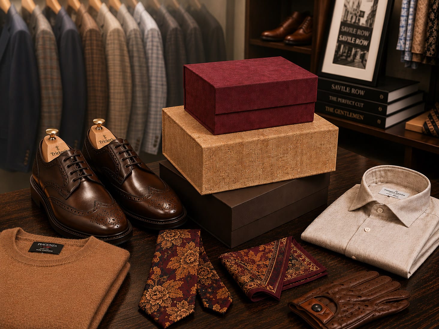 Natural Cork Gift Boxes for Men's Clothing