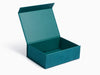 Teal Faux Suede A4 Deep Folding Gift Box Assembled Open