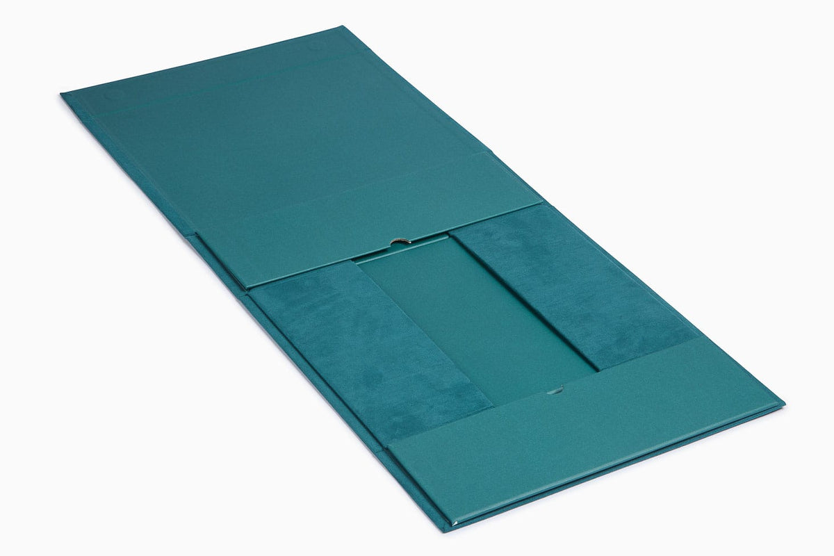 Teal Faux Suede A4 Deep Gift Box Supplied Flat