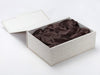 Dark Chocolate Brown Tissue Featured with Natural Linen Gift Box