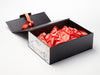 Terracotta Ribbon Featured with Black A4 Deep No Magnets Gift box, Aromatics FAB Sides® and Terracotta Tissue Paper