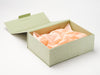 Peach Tissue Featured in Sage Green Linen No Magnets Gift Box