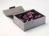 Midnight Plum Tissue Paper Featured with Grey Linen No Magnets Gift Box