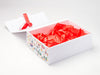 Radiant Red Tissue Paper and Ribbon Featured in White No Magnet Gift Box with Mexican Mix FAB Sides®