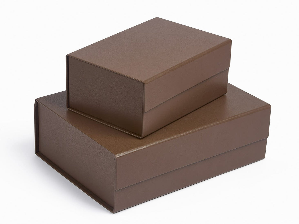 Dark Brown Faux Leather Gift Boxes
