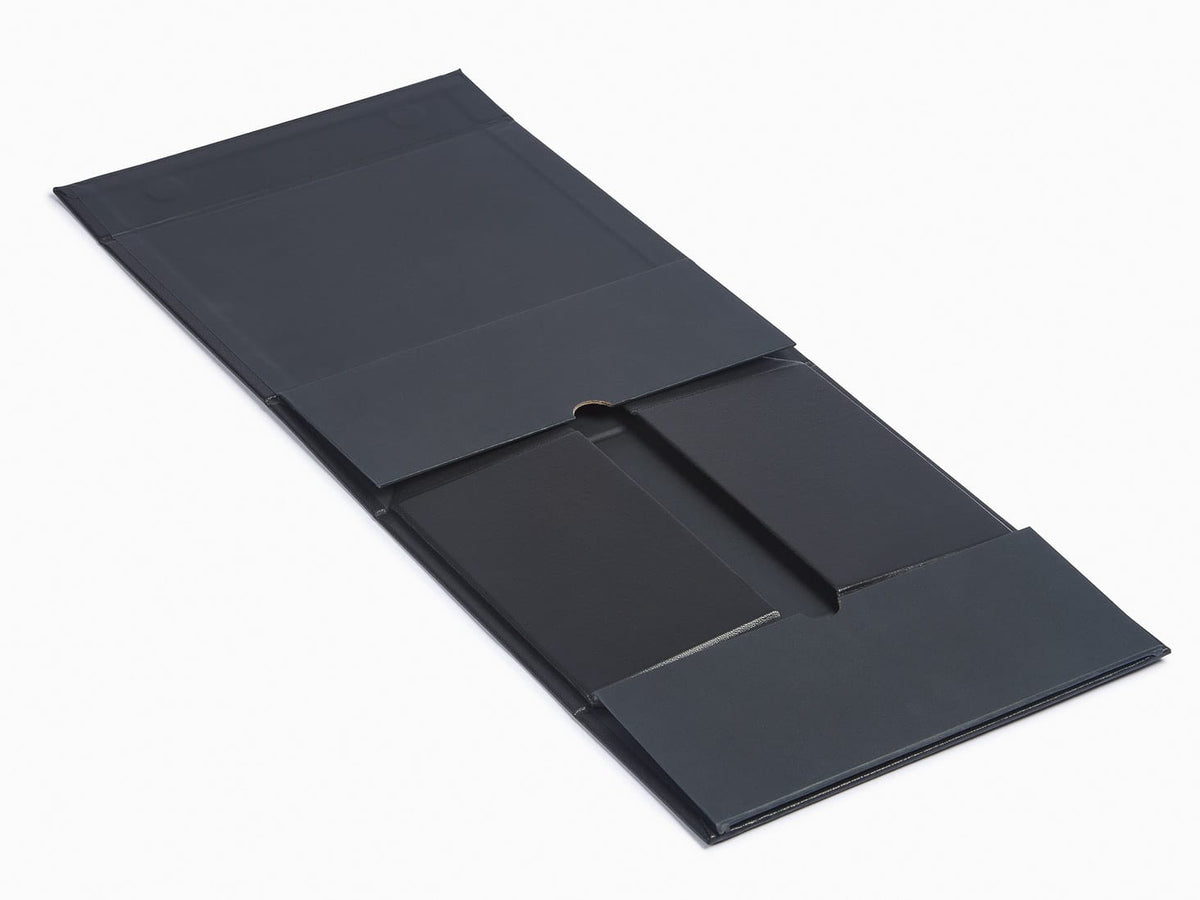 Black Faux Leather A5 Deep Gift Box Supplied Flat
