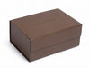 A5 Deep Dark Brown Faux Leather Gift Box With Debossed Logo